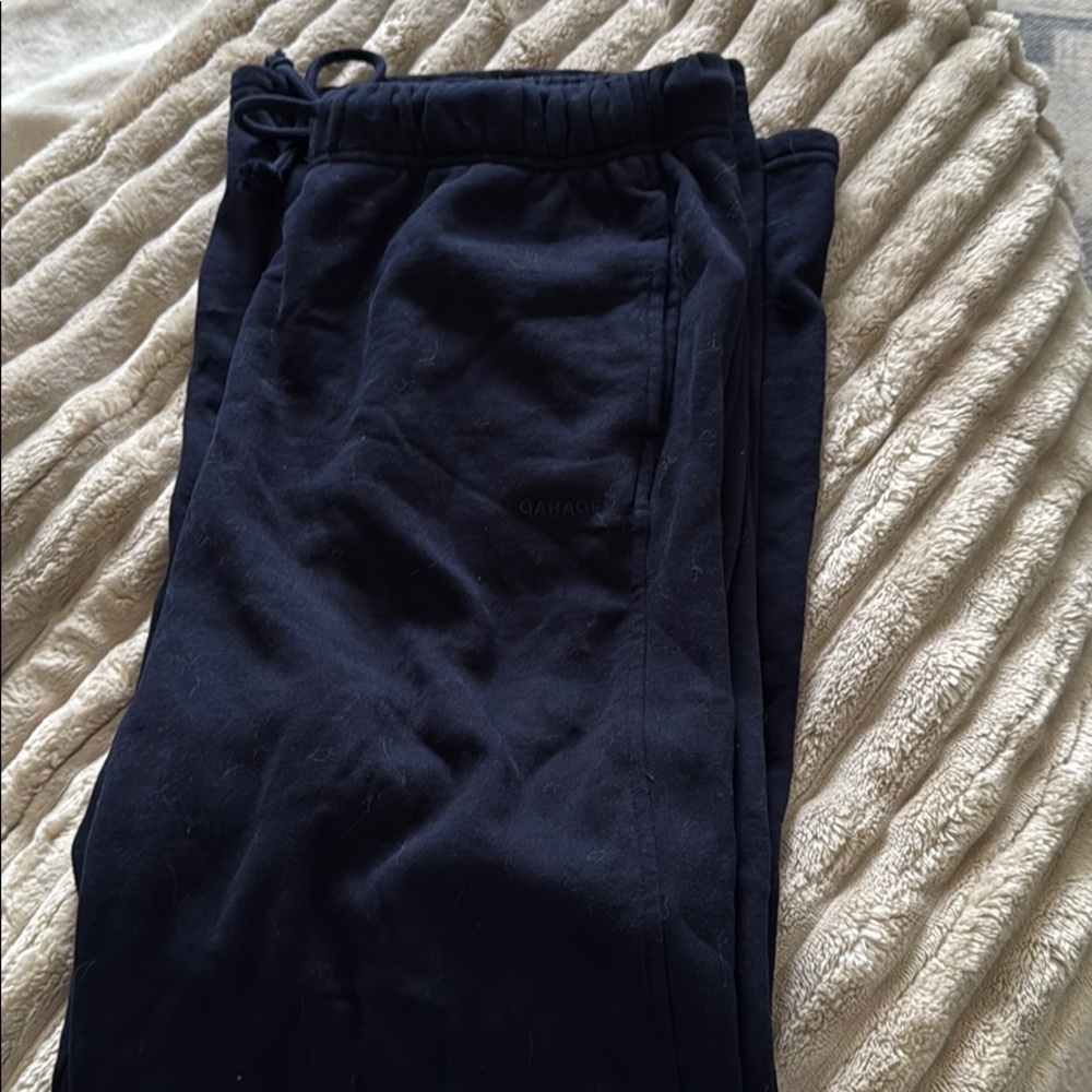 Garage navy blue wide fit drawstring sweatpants